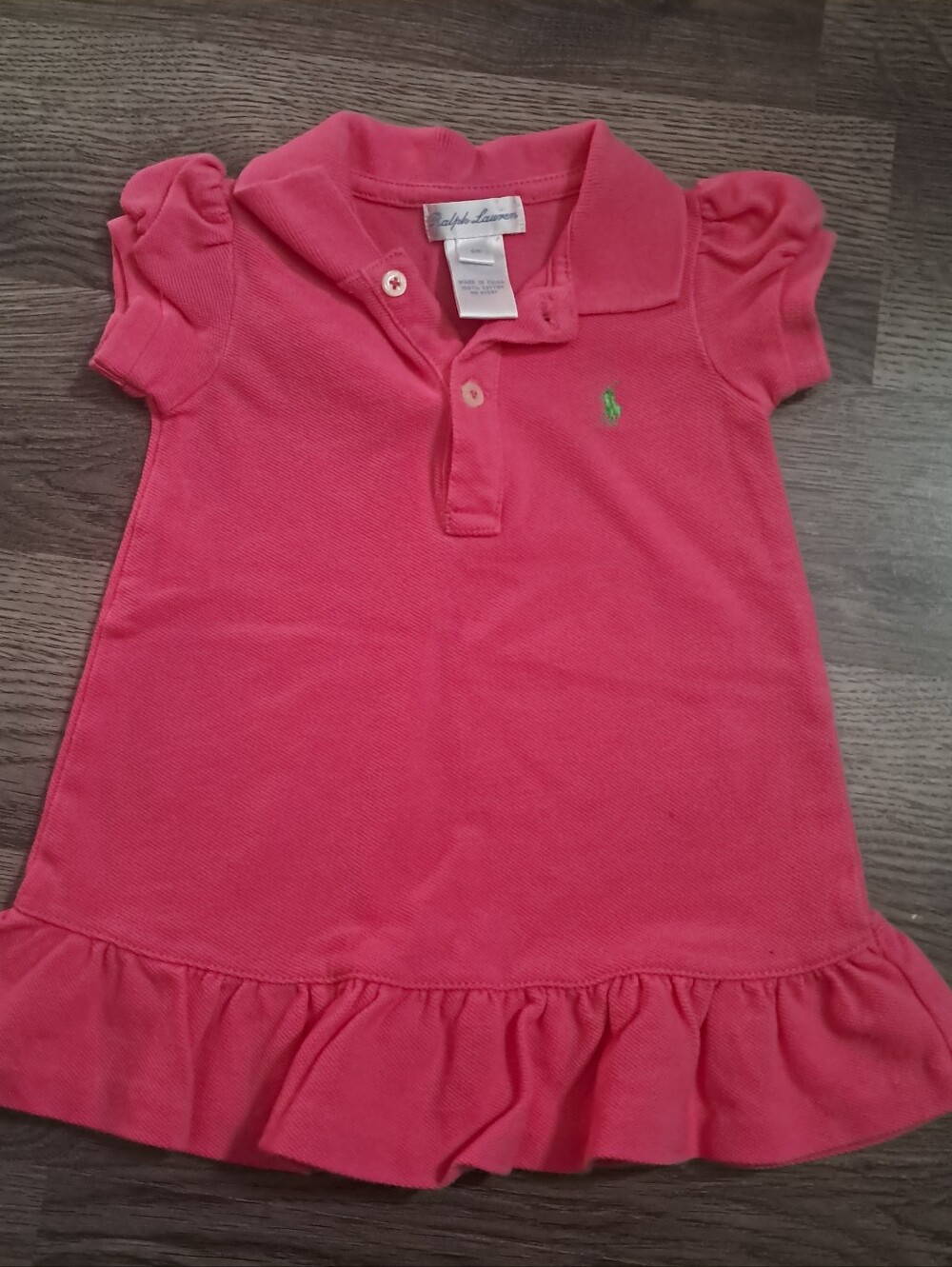 Ralph Lauren Baby Pink Polo Dress Size 6 Months
